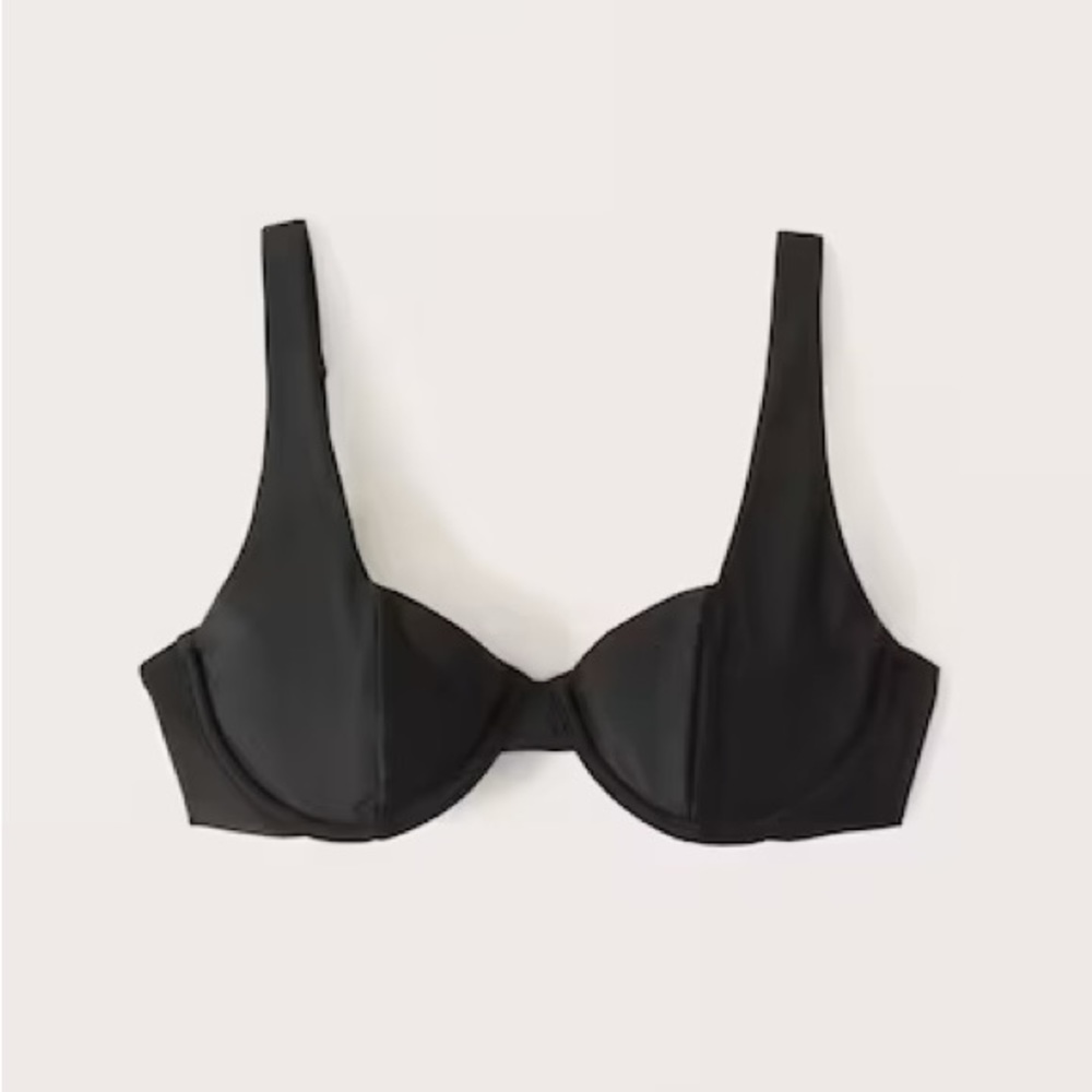 Abercrombie Wide Strap Underwire Bikini Top in black - XXS